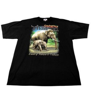 Joligolf Thailand Elephant Graphic Double sided VTG Laika Men XXL Black T-shirt
